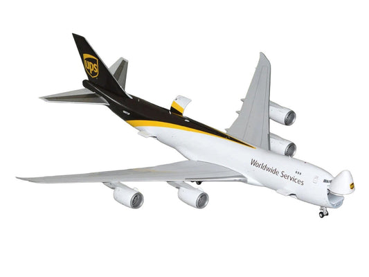 Boeing 747-8F Commercial Aircraft "UPS Worldwide Services" (N607UP) White with Brown Tail "Gemini 200 - Interactive Series" Series 1/200 Diecast Model by GeminiJets GeminiJets