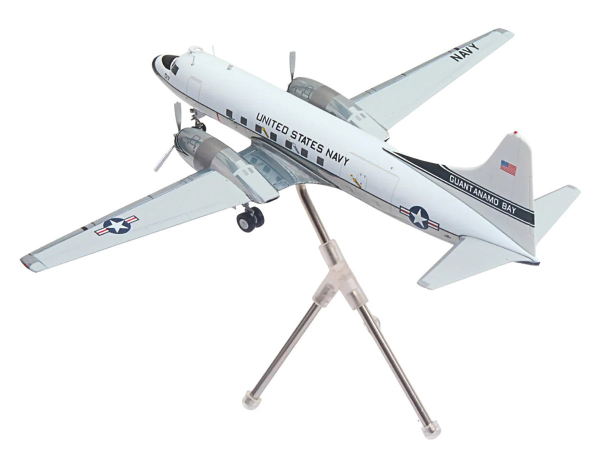 Convair C-131 Samaritan Transport Aircraft "United States Navy - NAS Guantanamo Bay" (141017) White and Gray "Gemini 200" Series 1/200 Diecast Model Airplane by GeminiJets GeminiJets