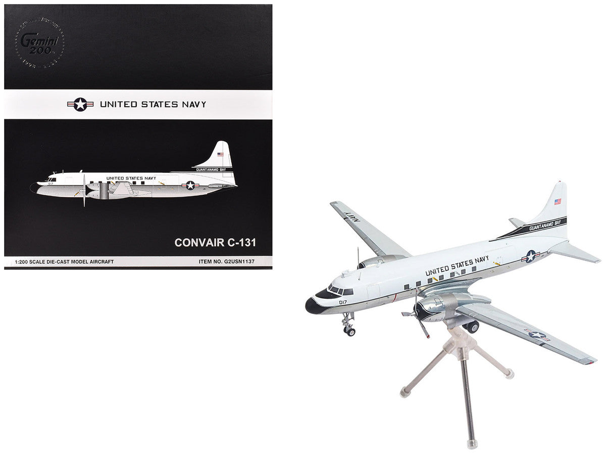 Convair C-131 Samaritan Transport Aircraft "United States Navy - NAS Guantanamo Bay" (141017) White and Gray "Gemini 200" Series 1/200 Diecast Model Airplane by GeminiJets GeminiJets