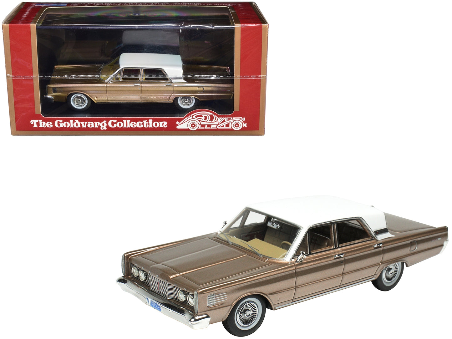 1965 Mercury Park Lane Pecan Frost Brown Metallic with White Top Limited Edition to 200 pieces Worldwide 1/43 Model Car by Goldvarg Collection