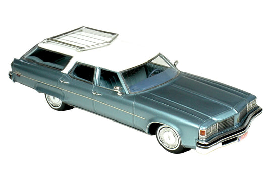 1976 Oldsmobile Custom Cruiser Light Blue Metallic with White Top and Blue Interior Limited Edition to 200 pieces Worldwide 1/43 Model Car by Goldvarg Collection-0