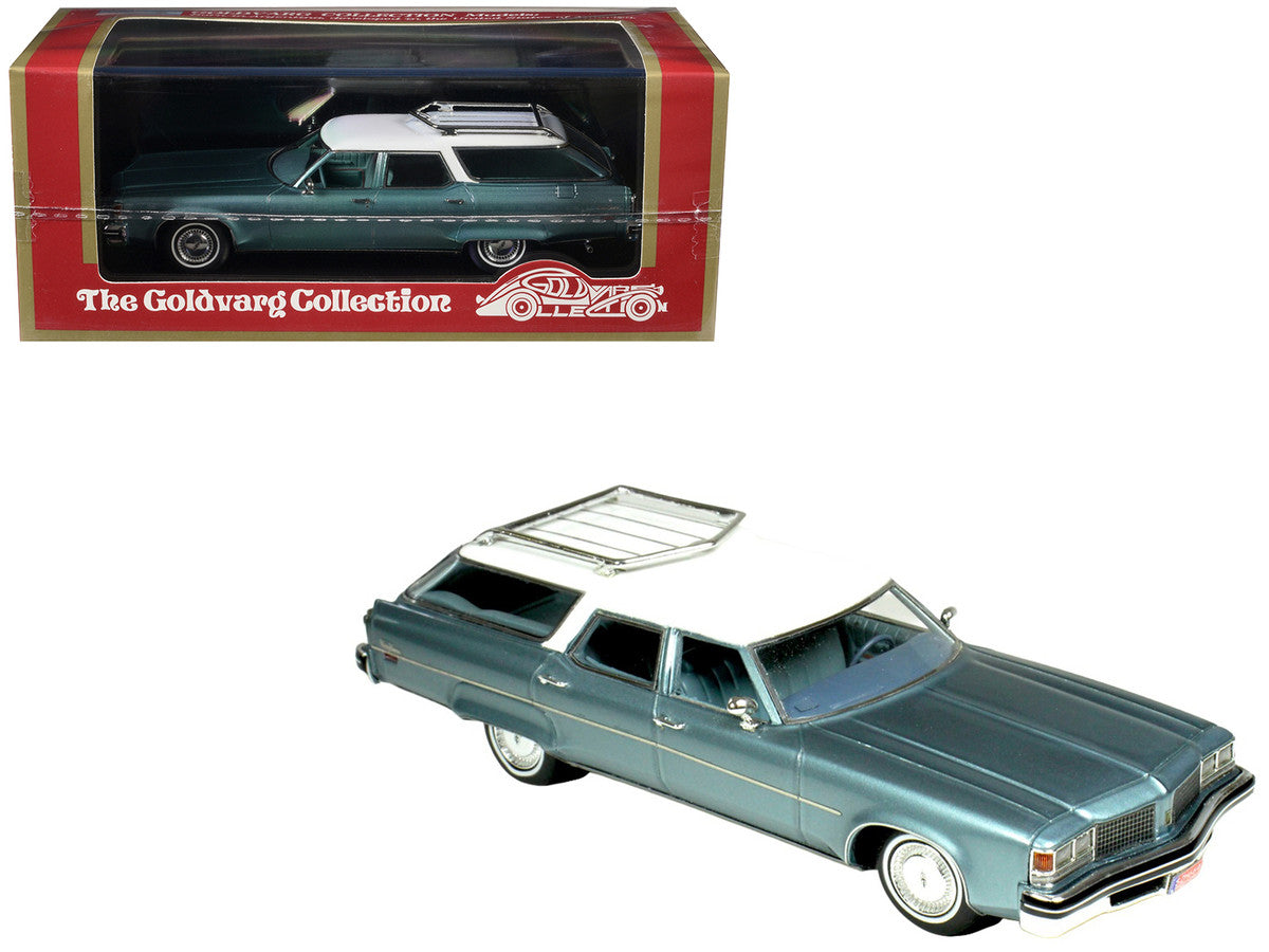 1976 Oldsmobile Custom Cruiser Light Blue Metallic with White Top and Blue Interior Limited Edition to 200 pieces Worldwide 1/43 Model Car by Goldvarg Collection-2