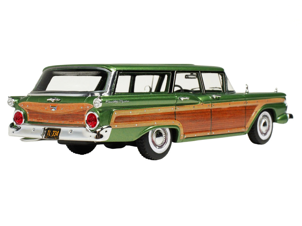 1959 Ford Country Squire Sherwood Green Metallic with Woodgrain Sides and Green Interior Limited Edition to 200 pieces Worldwide 1/43 Model Car by Goldvarg Collection Goldvarg Collection