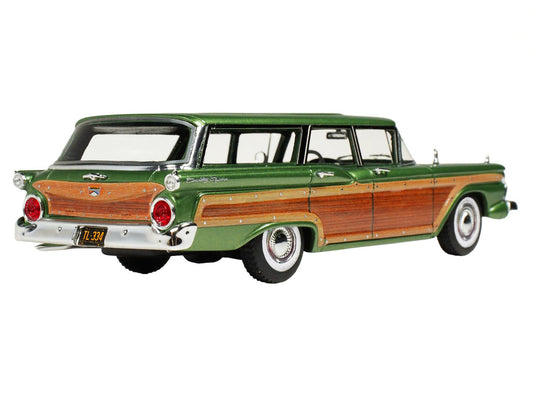 1959 Ford Country Squire Sherwood Green Metallic with Woodgrain Sides and Green Interior Limited Edition to 200 pieces Worldwide 1/43 Model Car by Goldvarg Collection Goldvarg Collection