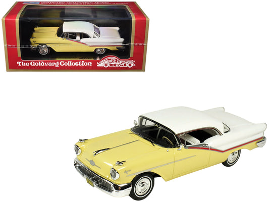 1957 Oldsmobile Starfire Coronado Yellow and Alcan White Limited Edition to 200 pieces Worldwide 1/43 Model Car by Goldvarg Collection