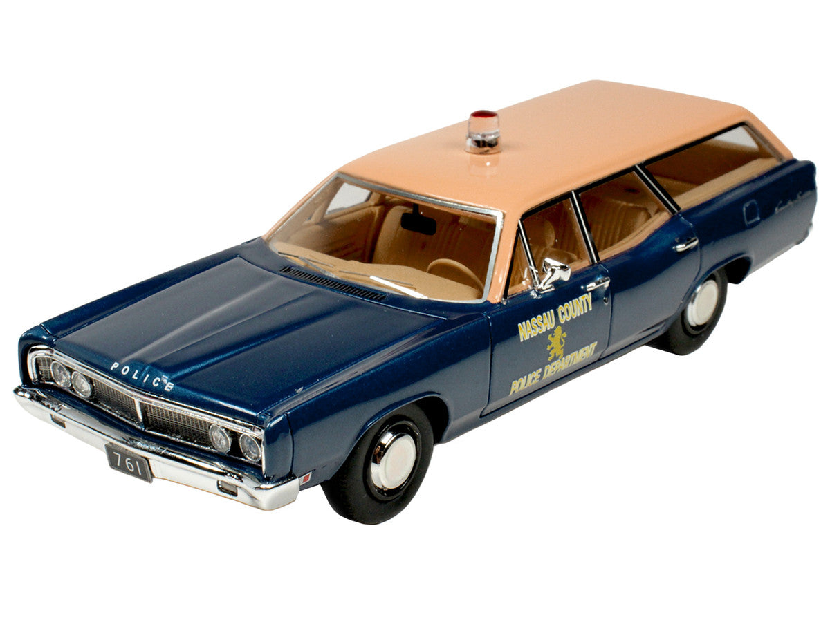 1970 Ford Country Squire Wagon Police Car "Nassau County Police Department" Blue and Tan Limited Edition to 200 pieces Worldwide 1/43 Model Car by Goldvarg Collection Goldvarg Collection