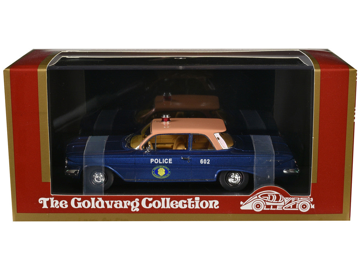 1961 Chevrolet Biscayne "Nassau County Police Department" Blue Metallic with Beige Top Limited Edition to 150 pieces Worldwide 1/43 Model Car by Goldvarg Collection-1