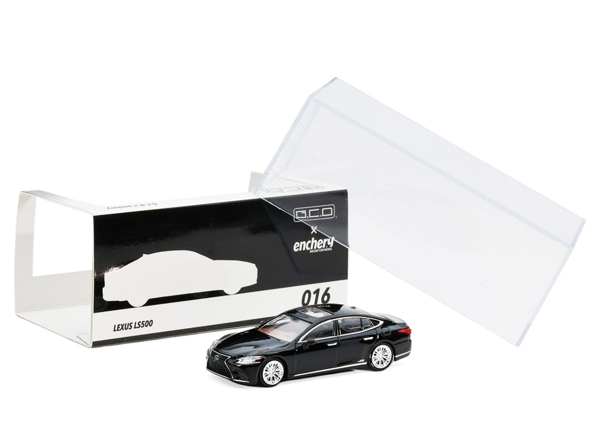 Lexus LS500h Black with Sunroof 1/64 Diecast Model Car by GCD x Enchery-0
