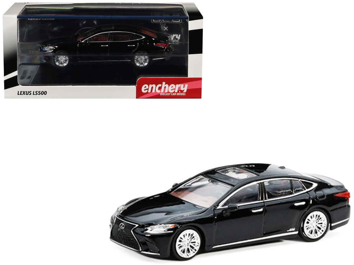 Lexus LS500h Black with Sunroof 1/64 Diecast Model Car by GCD x Enchery-3