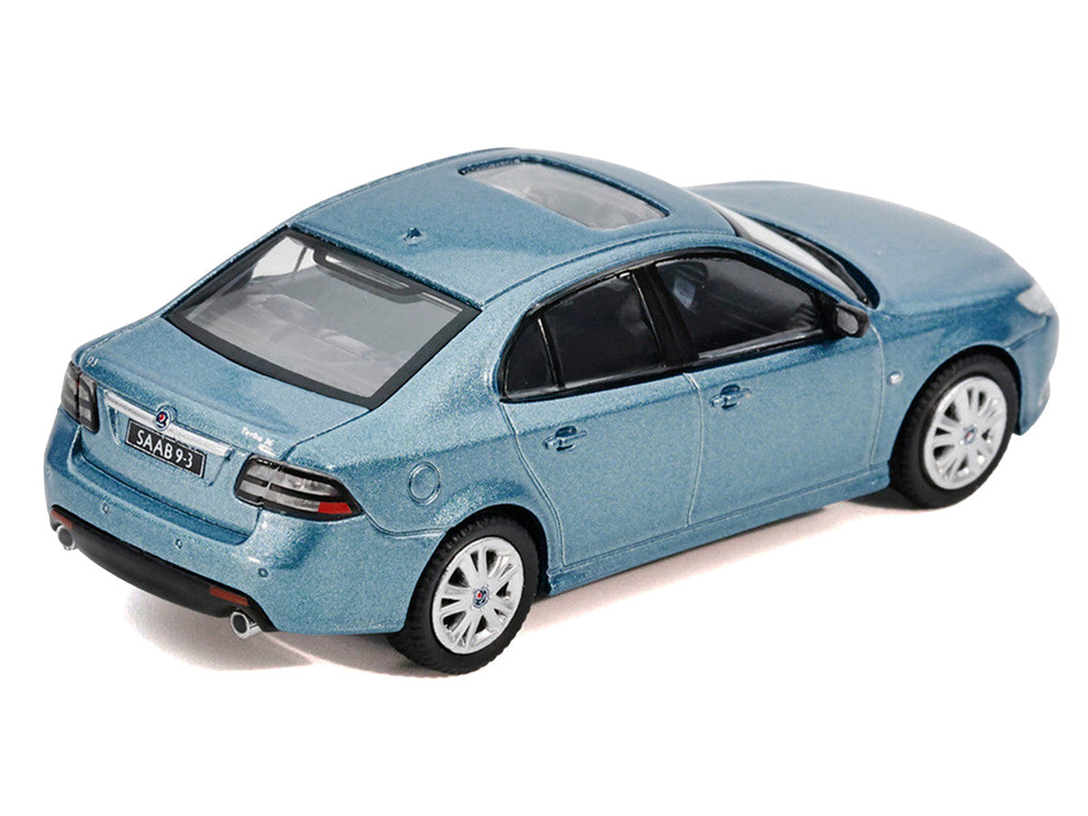 2008 Saab 9-3 Aero Sedan Blue Metallic with Sunroof 1/64 Diecast Model Car by GCD x Enchery-2