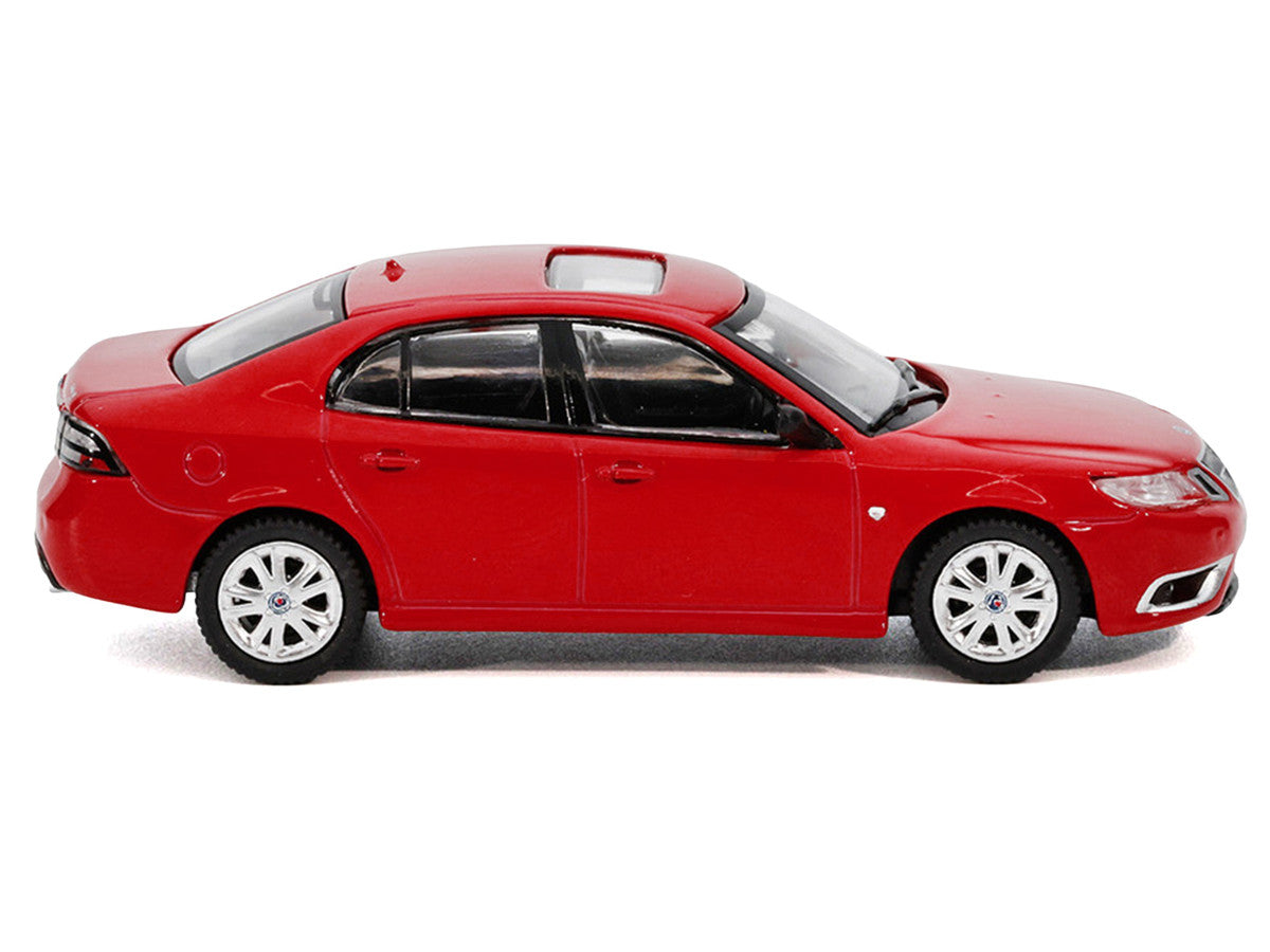 2008 Saab 9-3 Aero Sedan Red with Sunroof 1/64 Diecast Model Car by GCD x Enchery-1
