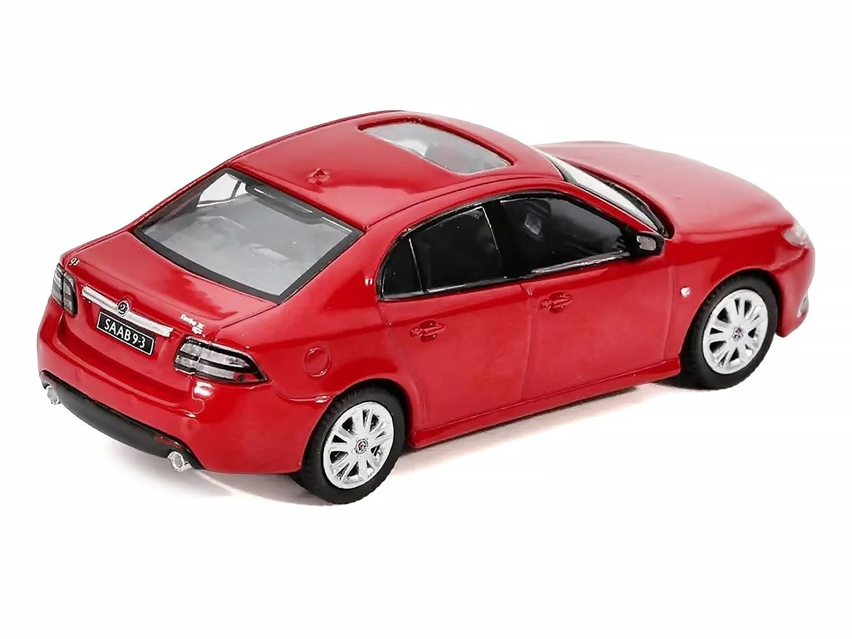 2008 Saab 9-3 Aero Sedan Red with Sunroof 1/64 Diecast Model Car by GCD x Enchery-2