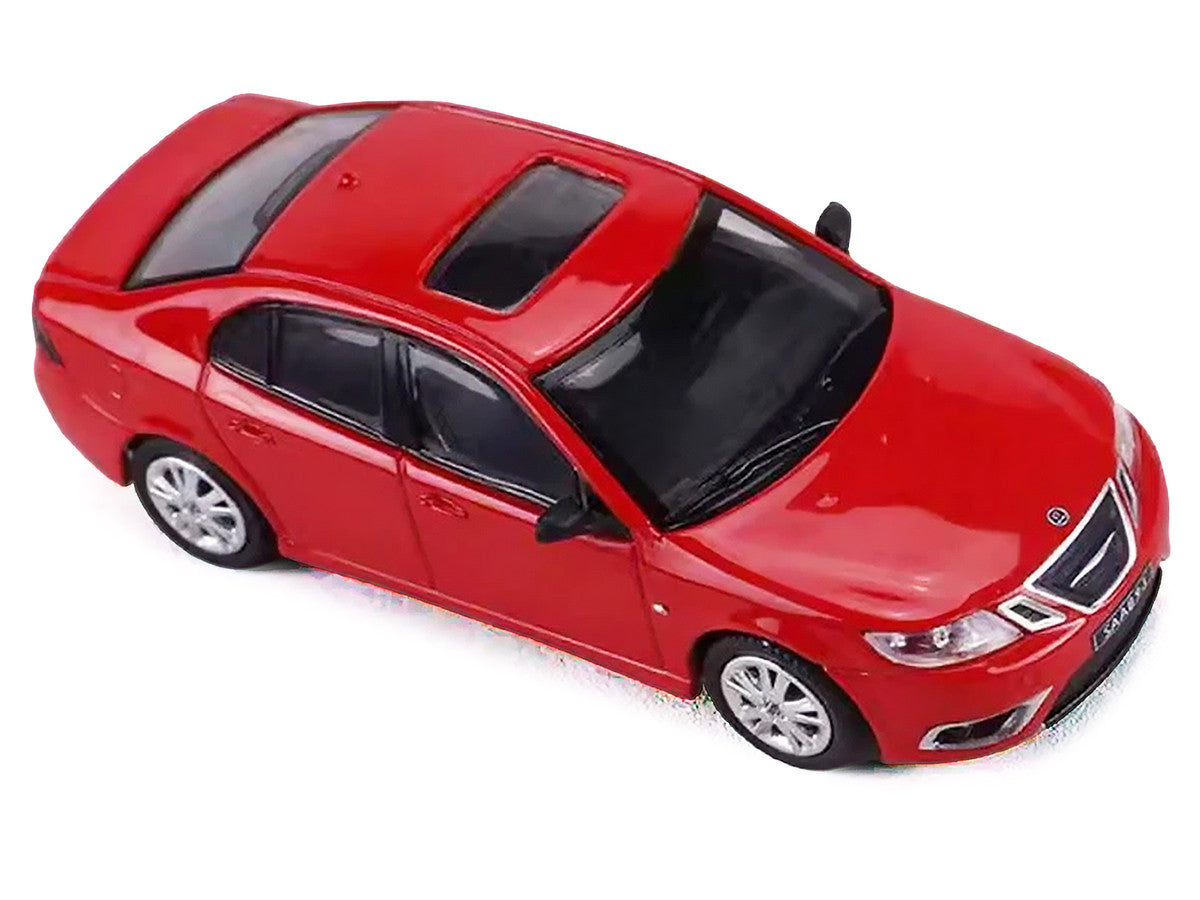 2008 Saab 9-3 Aero Sedan Red with Sunroof 1/64 Diecast Model Car by GCD x Enchery-3