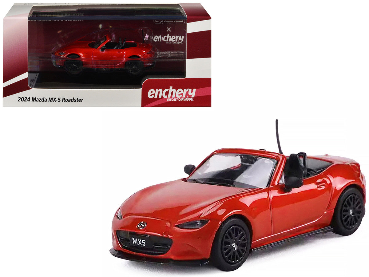 2024 Mazda MX-5 Roadster Orange Metallic 1/64 Diecast Model Car by GCD x Enchery-4
