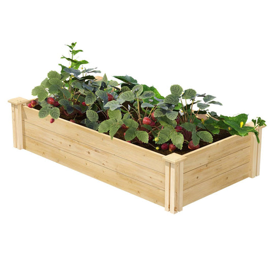 2ft x 4ft Low Profile Cedar Wood Raised Garden Bed Planter Box - Made In USA FastFurnishings