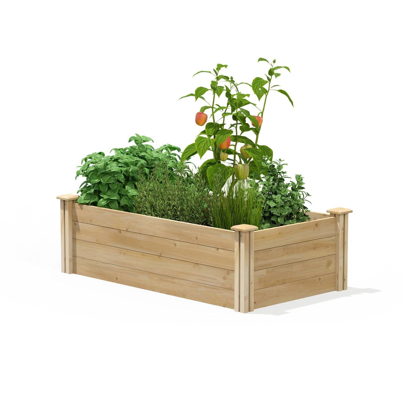 2ft x 4ft Cedar Wood Raised Garden Bed Planter Box - Made In USA FastFurnishings