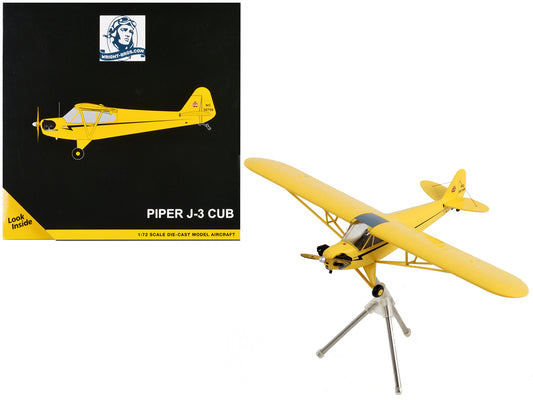 Piper J-3 Cub Light Aircraft "NC 38759" Yellow with Black Stripes "Gemini General Aviation" Series 1/72 Diecast Model Airplane by GeminiJets-0