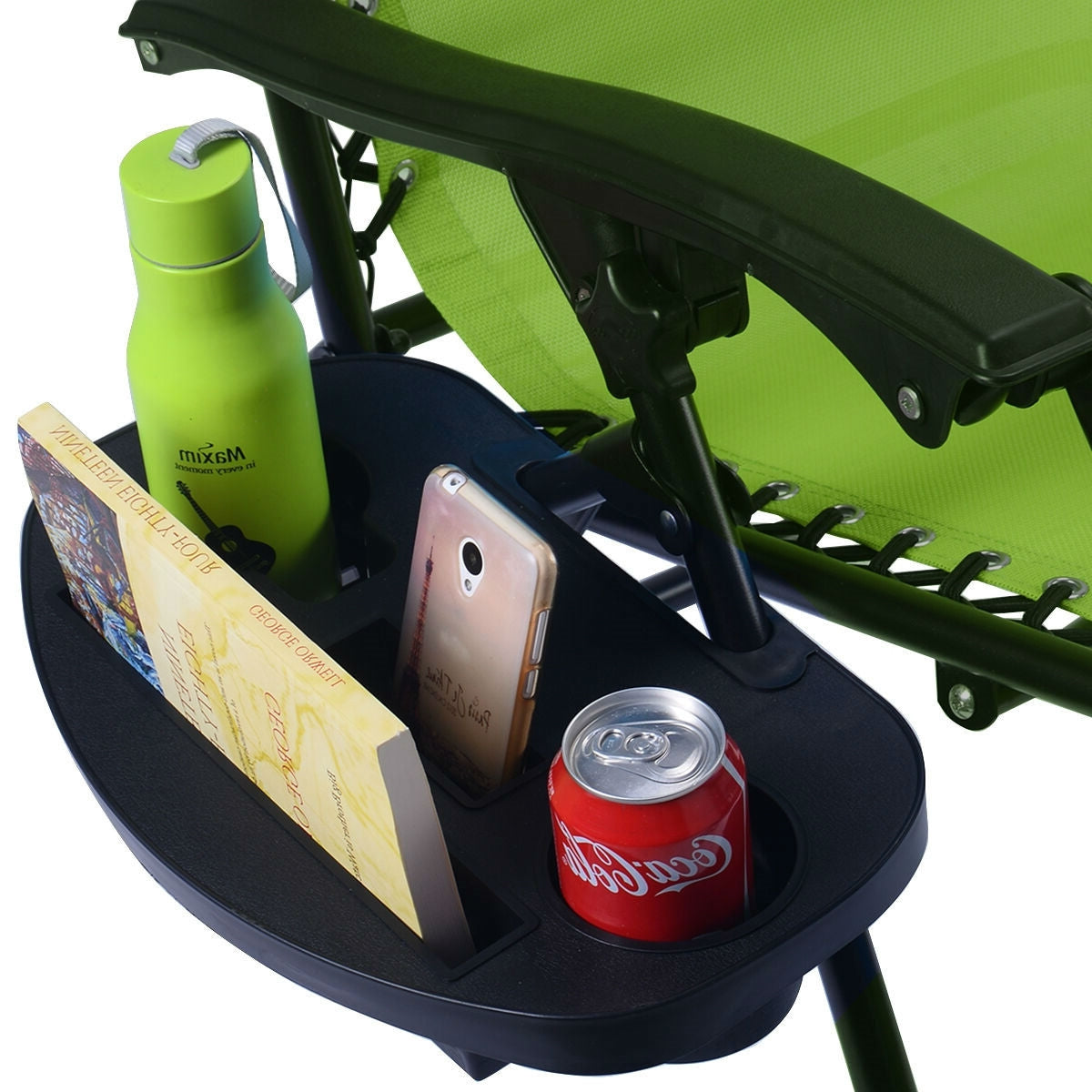 Set of 2 Green Folding Outdoor Zero Gravity Lounge Chair Recliner FastFurnishings