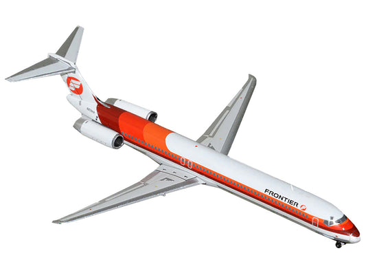 McDonnell Douglas MD-81 Commercial Aircraft "Frontier Airlines" (N859HA) White with Stripes 1/400 Diecast Model Airplane by GeminiJets-1