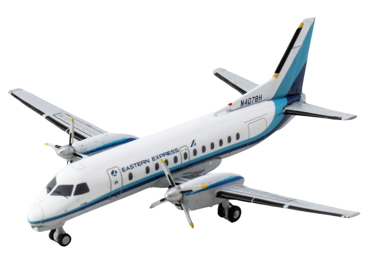 Saab 340B Commercial Aircraft "Eastern Express" (N407BH) White with Blue Stripes 1/400 Diecast Model Airplane by GeminiJets GeminiJets