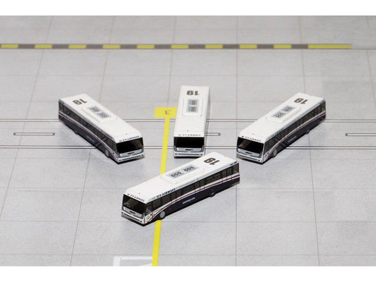 Cobus 3000 Passenger Bus White and Blue "US Airways Shuttle Bus" 4 Piece Set 1/400 Diecast Models by GeminiJets GeminiJets