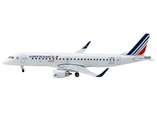 Embraer ERJ-190 Commercial Aircraft "Air France Hop" (F-HBLR) White with Striped Tail 1/400 Diecast Model Airplane by GeminiJets-1
