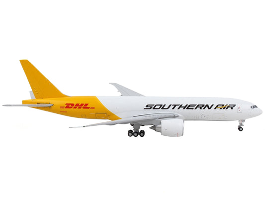 Boeing 777F Commercial Aircraft "Southern Air - DHL" White and Yellow 1/400 Diecast Model Airplane by GeminiJets