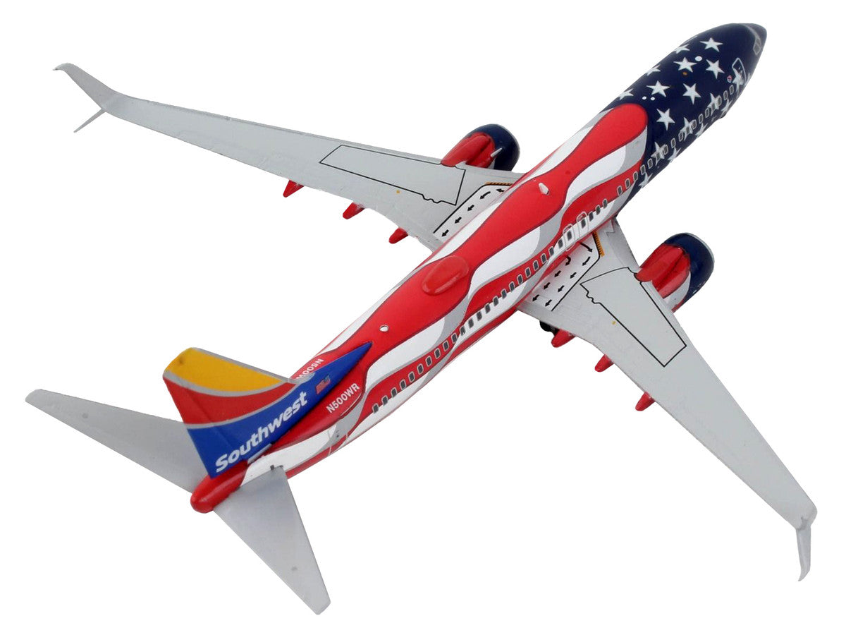 Boeing 737-800 Commercial Aircraft "Southwest Airlines - Freedom One" United States Flag Livery 1/400 Diecast Model Airplane by GeminiJets-2