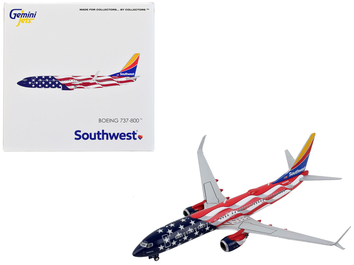 Boeing 737-800 Commercial Aircraft "Southwest Airlines - Freedom One" United States Flag Livery 1/400 Diecast Model Airplane by GeminiJets-0
