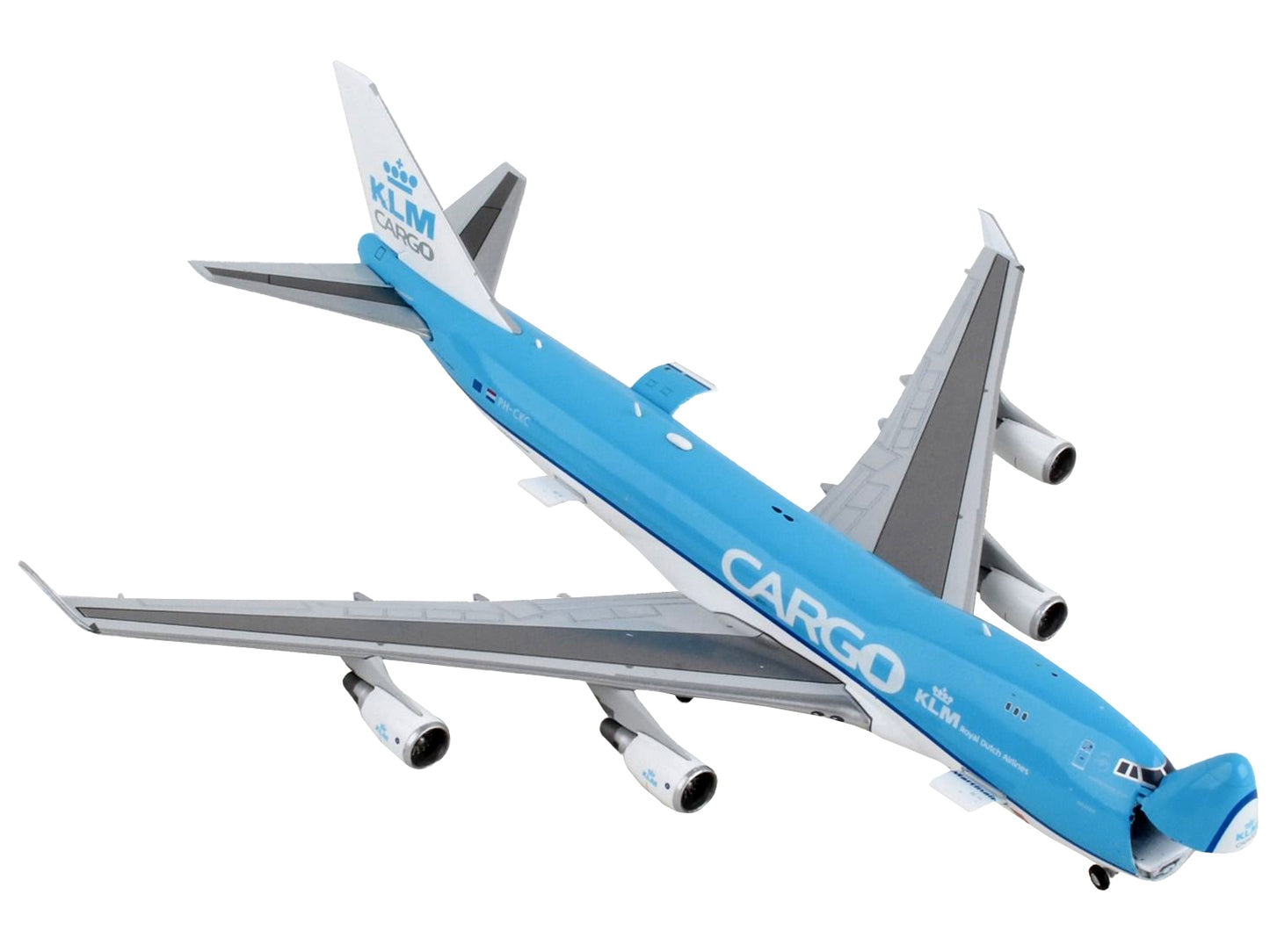 Boeing 747-400F Commercial Aircraft "KLM Royal Dutch Airlines Cargo" Blue and White "Interactive Series" 1/400 Diecast Model Airplane by GeminiJets