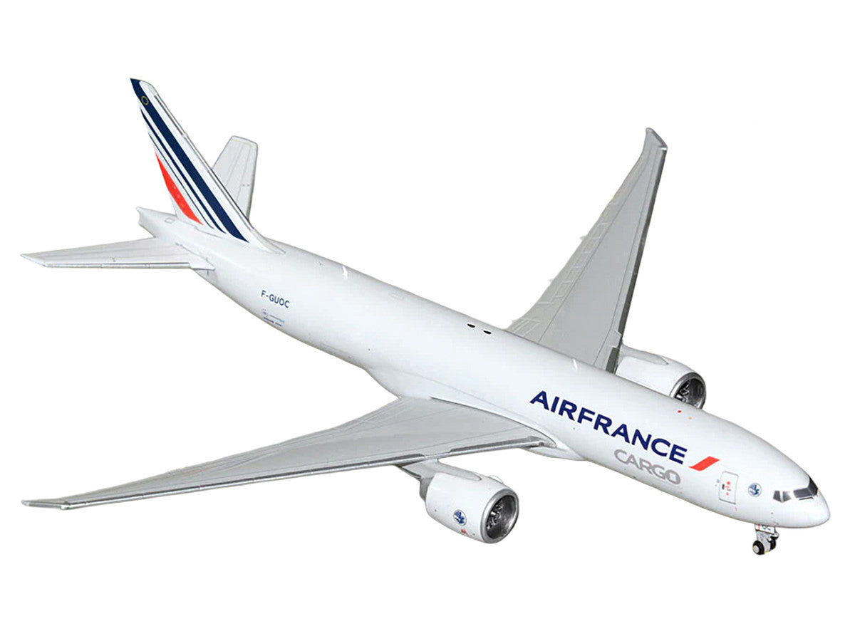 Boeing 777F Commercial Aircraft "Air France Cargo" (F-GUOC) White with Red and Blue Striped Tail 1/400 Diecast Model Airplane by GeminiJets-1