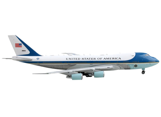 Boeing VC-25 Commercial Aircraft "Air Force One - United States of America" White and Blue 1/400 Diecast Model Airplane by GeminiJets