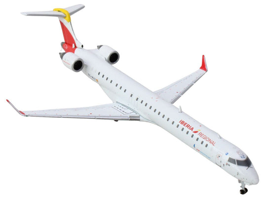 Bombardier CRJ1000 Commercial Aircraft "Iberia Regional" (EC-MVZ) White with Red Tail 1/400 Diecast Model Airplane by GeminiJets-1