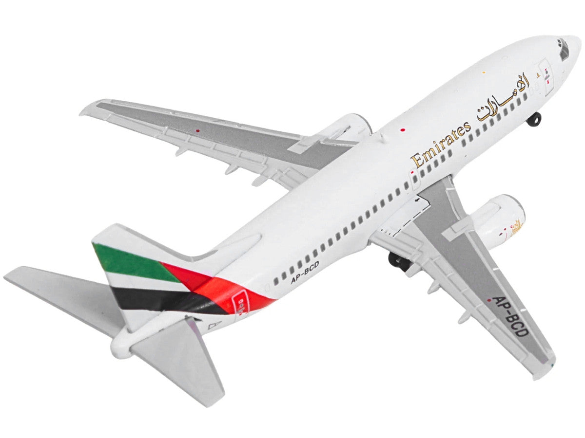 Boeing 737-300 Commercial Aircraft "Emirates Airlines" (AP-BCD) White with Striped Tail 1/400 Diecast Model by GeminiJets GeminiJets