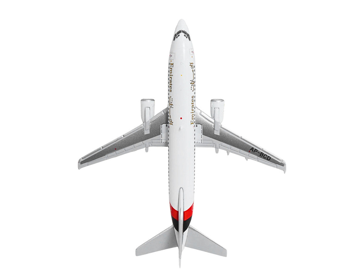 Boeing 737-300 Commercial Aircraft "Emirates Airlines" (AP-BCD) White with Striped Tail 1/400 Diecast Model by GeminiJets GeminiJets