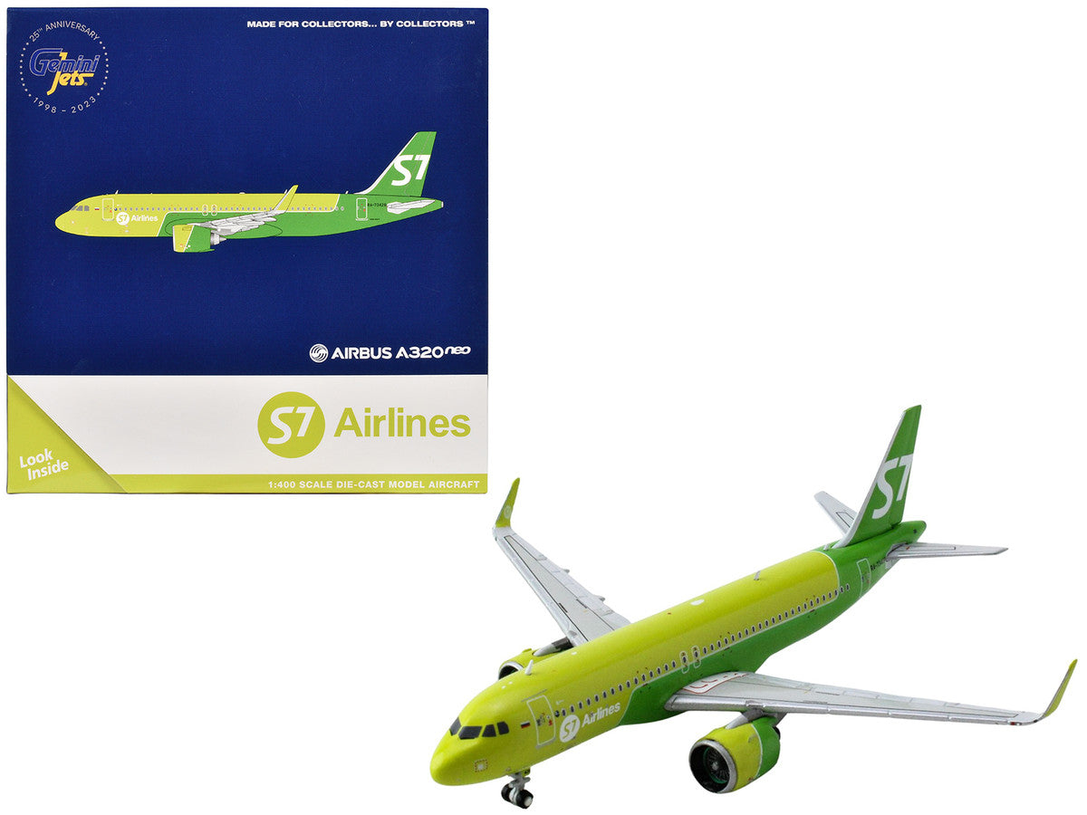 Airbus A320neo Commercial Aircraft "S7 Airlines" (RA-73428) Green Two-Tone 1/400 Diecast Model Airplane by GeminiJets-0