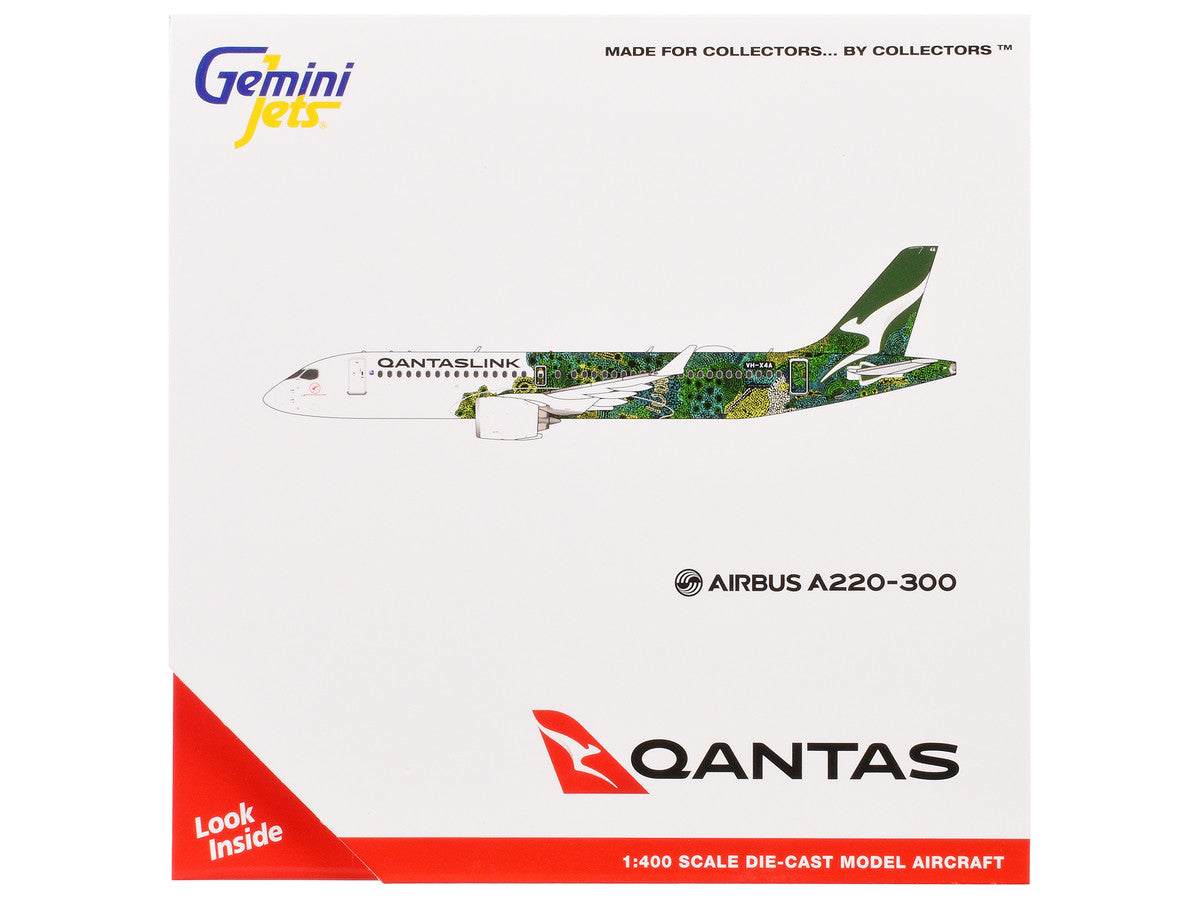 Airbus A220-300 Commercial Aircraft "QantasLink - Minyma Kutjara Tjukurpa" (VH-X4A) White with Graphics 1/400 Diecast Model Airplane by GeminiJets-2