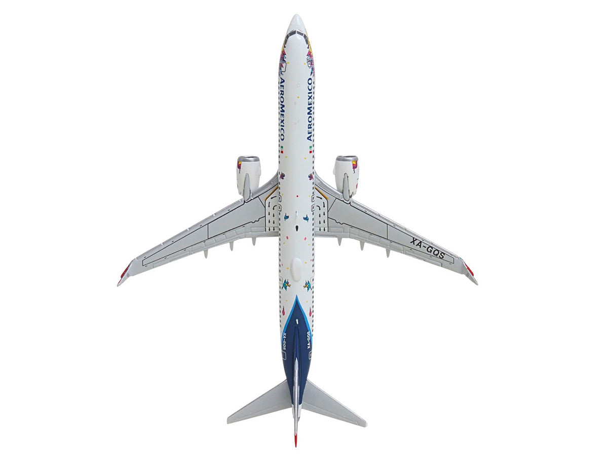 Boeing 737 MAX 9 Commercial Aircraft "Aeromexico - Kukulcan" (XA-GQS) White with Graphics and Blue Tail 1/400 Diecast Model by GeminiJets GeminiJets