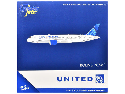 Boeing 787-8 Commercial Aircraft "United Airlines" (N26902) White with Blue Tail 1/400 Diecast Model Airplane by GeminiJets GeminiJets