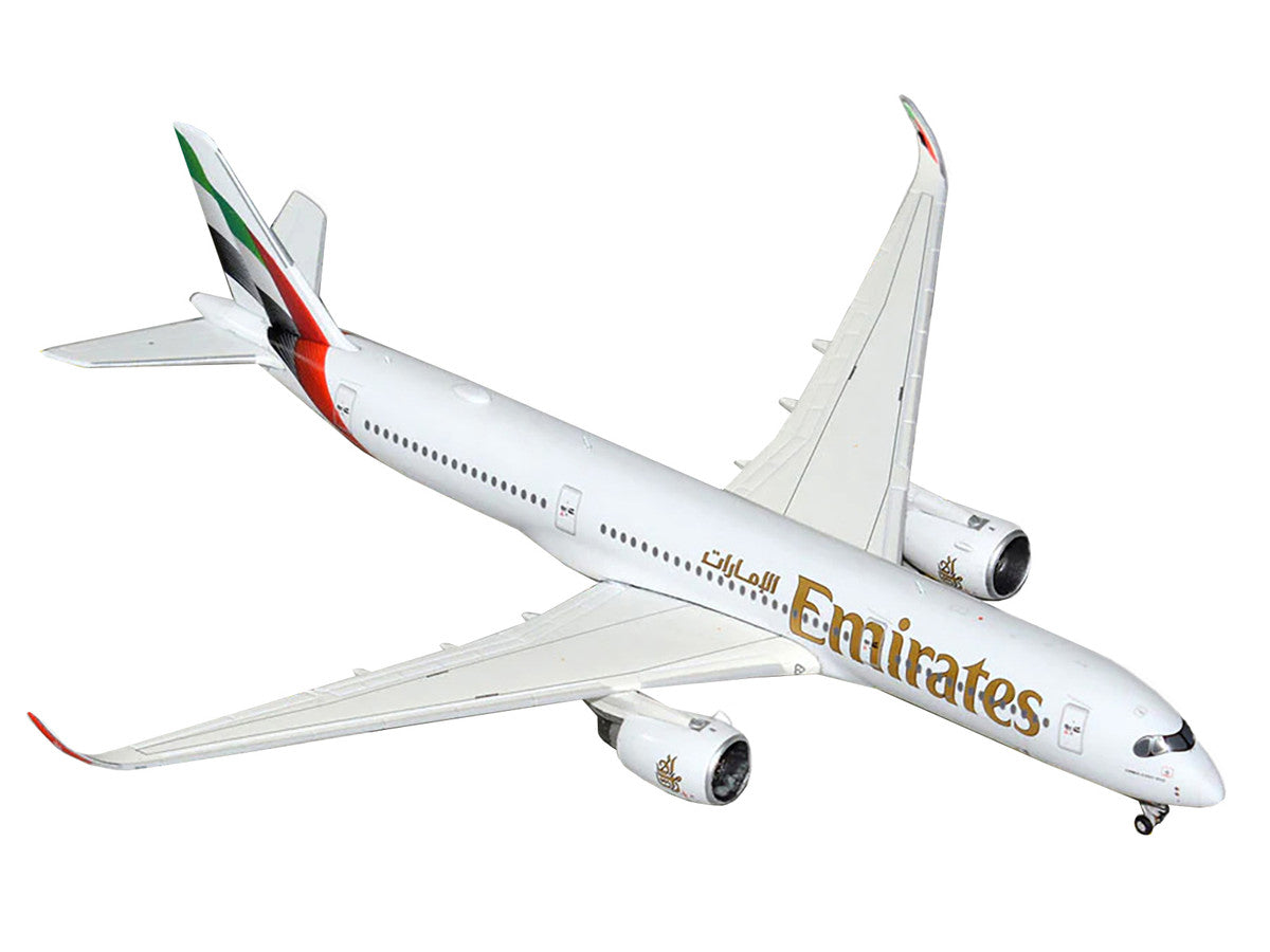 Airbus A350-900 Commercial Aircraft "Emirates Airlines" (A6-EXB) White with Tail Graphics 1/400 Diecast Model Airplane by GeminiJets-1