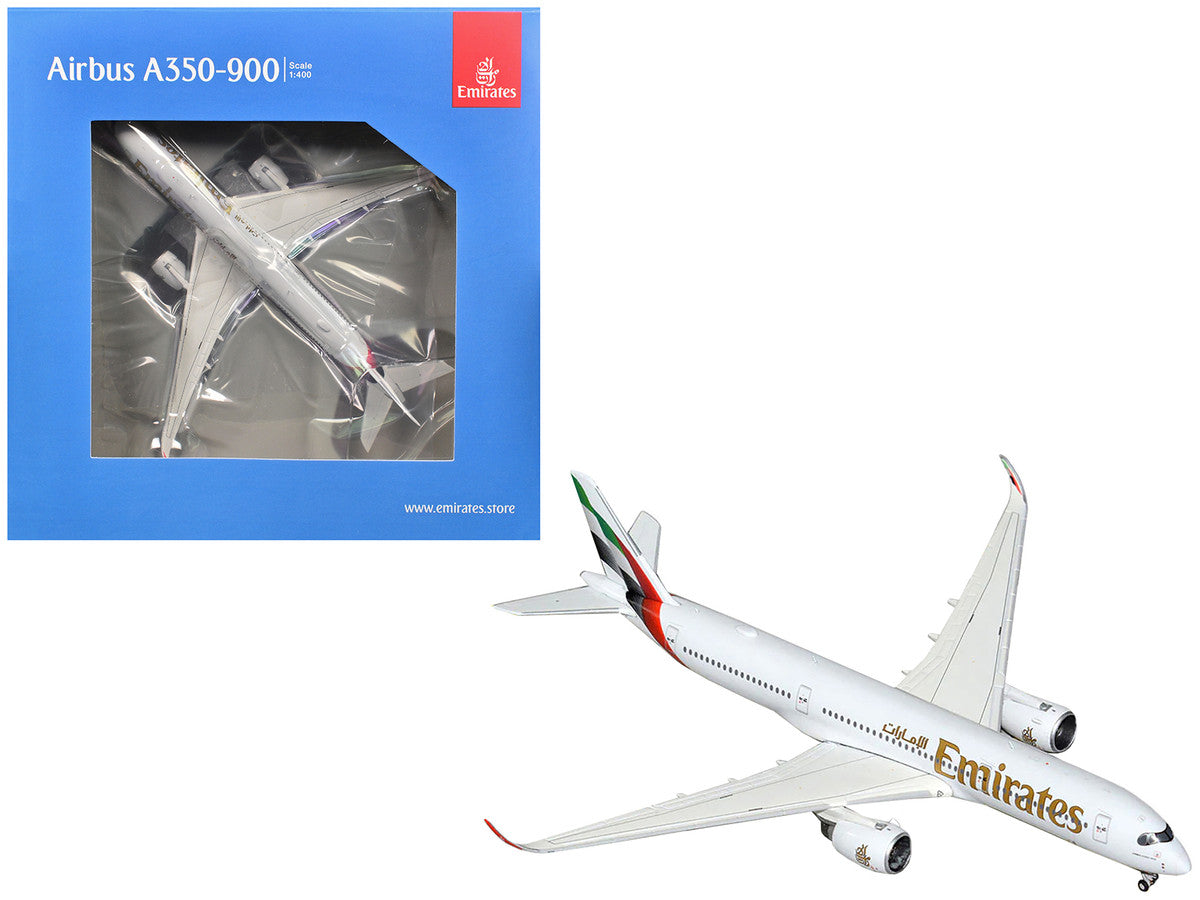 Airbus A350-900 Commercial Aircraft "Emirates Airlines" (A6-EXB) White with Tail Graphics 1/400 Diecast Model Airplane by GeminiJets-0