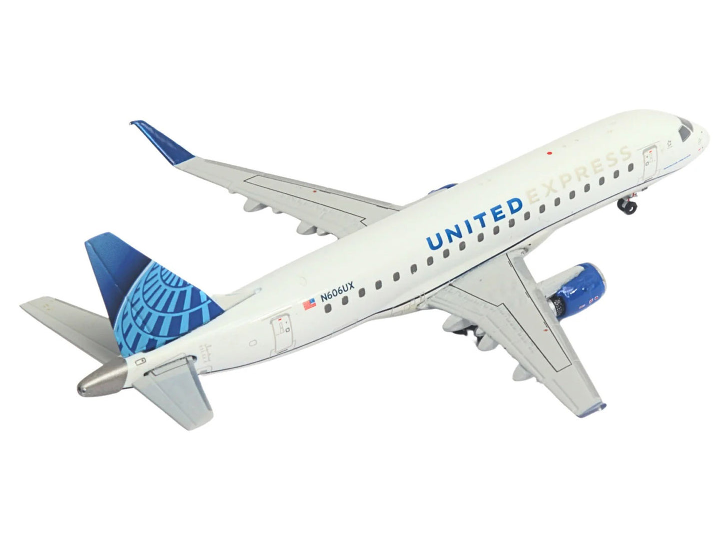 Embraer ERJ-175 Commercial Aircraft "United Express - SkyWest Airlines" (N606UX) White with Blue Tail 1/400 Diecast Model Airplane by GeminiJets