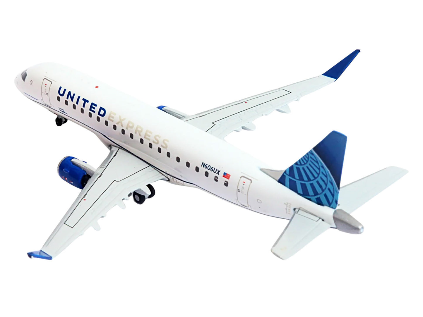 Embraer ERJ-175 Commercial Aircraft "United Express - SkyWest Airlines" (N606UX) White with Blue Tail 1/400 Diecast Model Airplane by GeminiJets