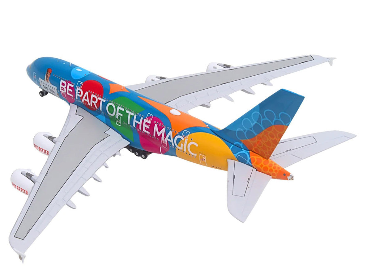 Airbus A380-800 Commercial Aircraft "Emirates Airlines - Destination Dubai" (A6-EES) Blue with Graphics 1/400 Diecast Model Airplane by GeminiJets-1