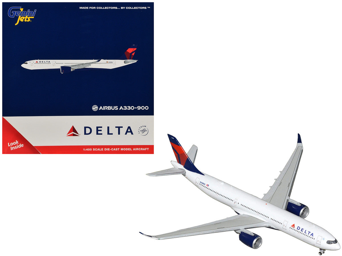 Airbus A330-900 Commercial Aircraft "Delta Air Lines" (N408DX) White with Red and Blue Tail 1/400 Diecast Model by GeminiJets-0