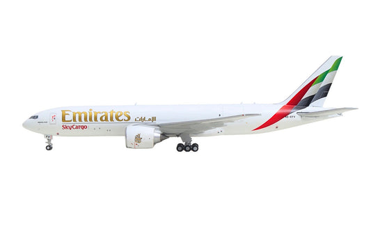 Boeing 777F Commercial Aircraft "Emirates SkyCargo" (A6-EFV) White with Striped Tail 1/400 Diecast Model by GeminiJets GeminiJets
