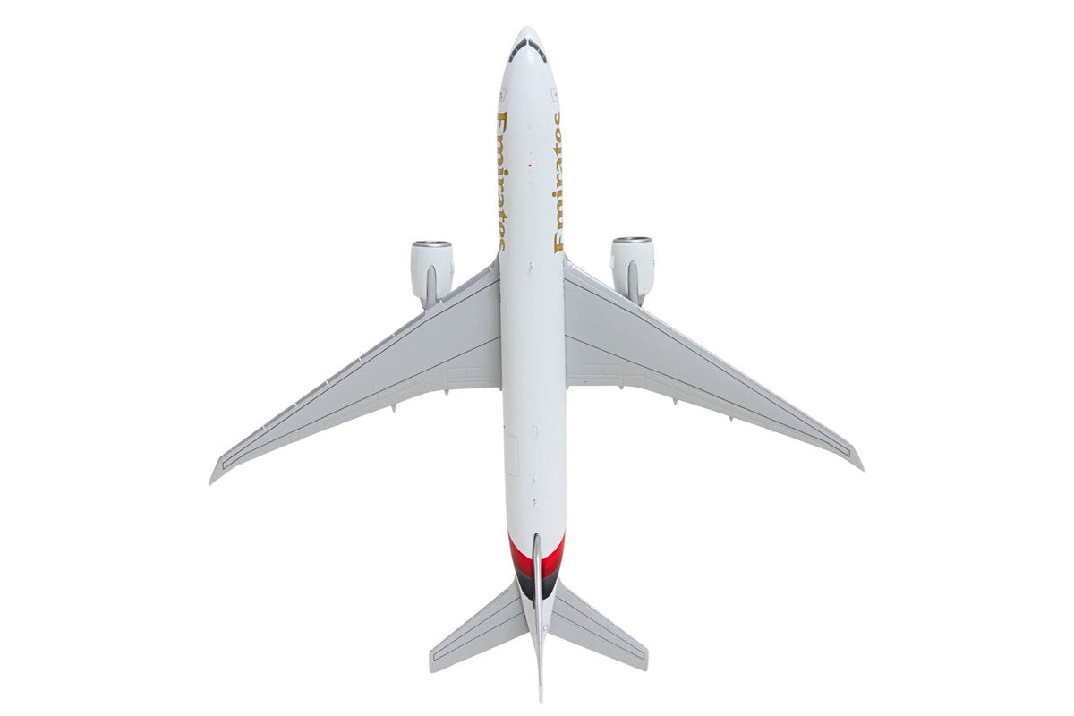 Boeing 777F Commercial Aircraft "Emirates SkyCargo" (A6-EFV) White with Striped Tail 1/400 Diecast Model by GeminiJets-4