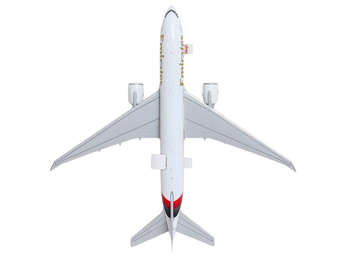 Boeing 777F Commercial Aircraft "Emirates SkyCargo" (A6-EFV) White with Striped Tail "Interactive Series" 1/400 Diecast Model by GeminiJets GeminiJets