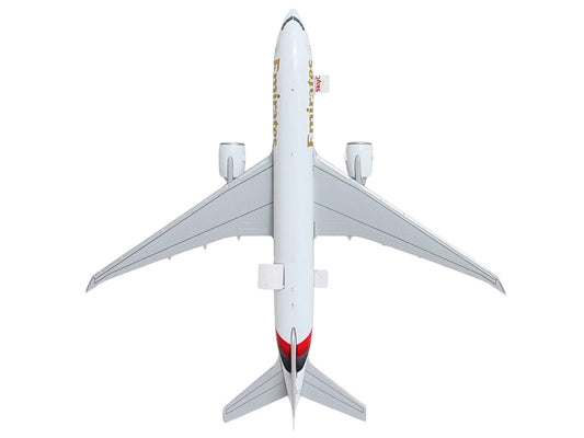 Boeing 777F Commercial Aircraft "Emirates SkyCargo" (A6-EFV) White with Striped Tail "Interactive Series" 1/400 Diecast Model by GeminiJets GeminiJets