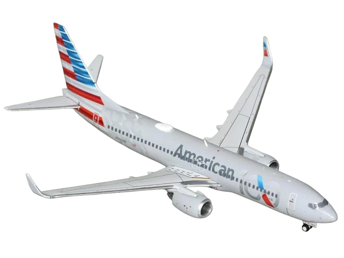 Boeing 737-800 Commercial Aircraft "American Airlines 100th Anniversary 2026" (N840NN) Gray with Tail Stripes 1/400 Diecast Model Airplane by GeminiJets GeminiJets